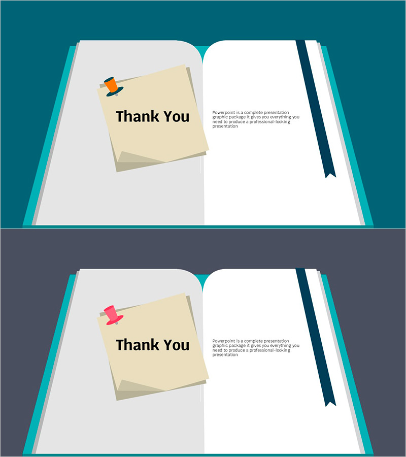 오픈북 포스트잇 엔딩 페이지 – 감사를 전하는 슬라이드