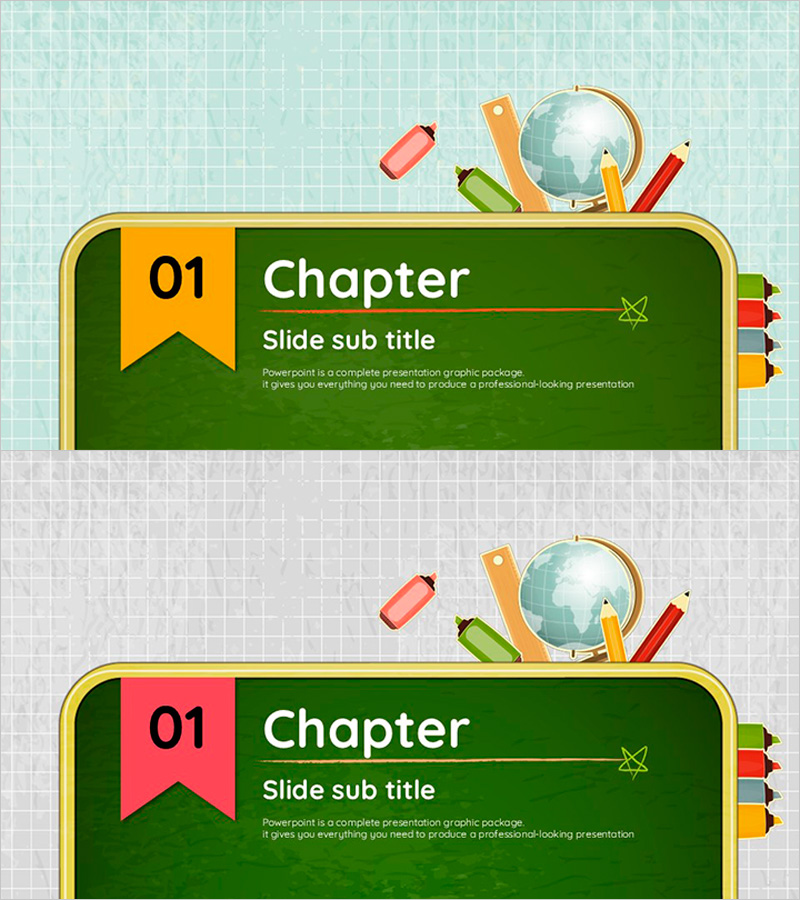 칠판 모양의 섹션 슬라이드 – 교육적 감성을 담은 디자인