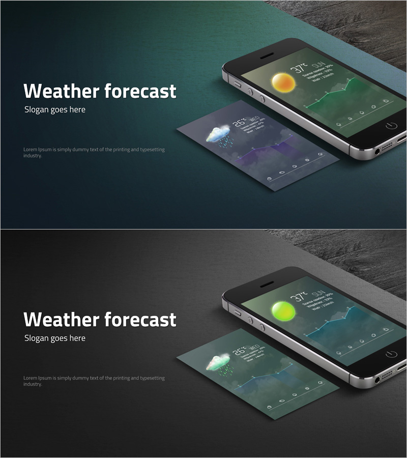 날씨 예보를 시각화한 프레젠테이션 템플릿