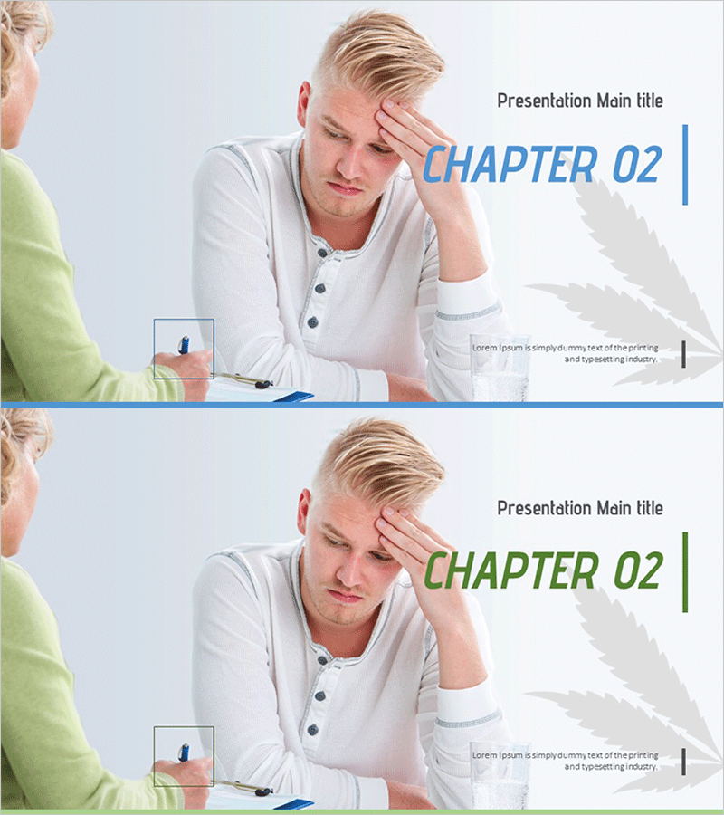 걱정하는 사람 템플릿 간지 – 우려 메시지를 담은 섹션 슬라이드