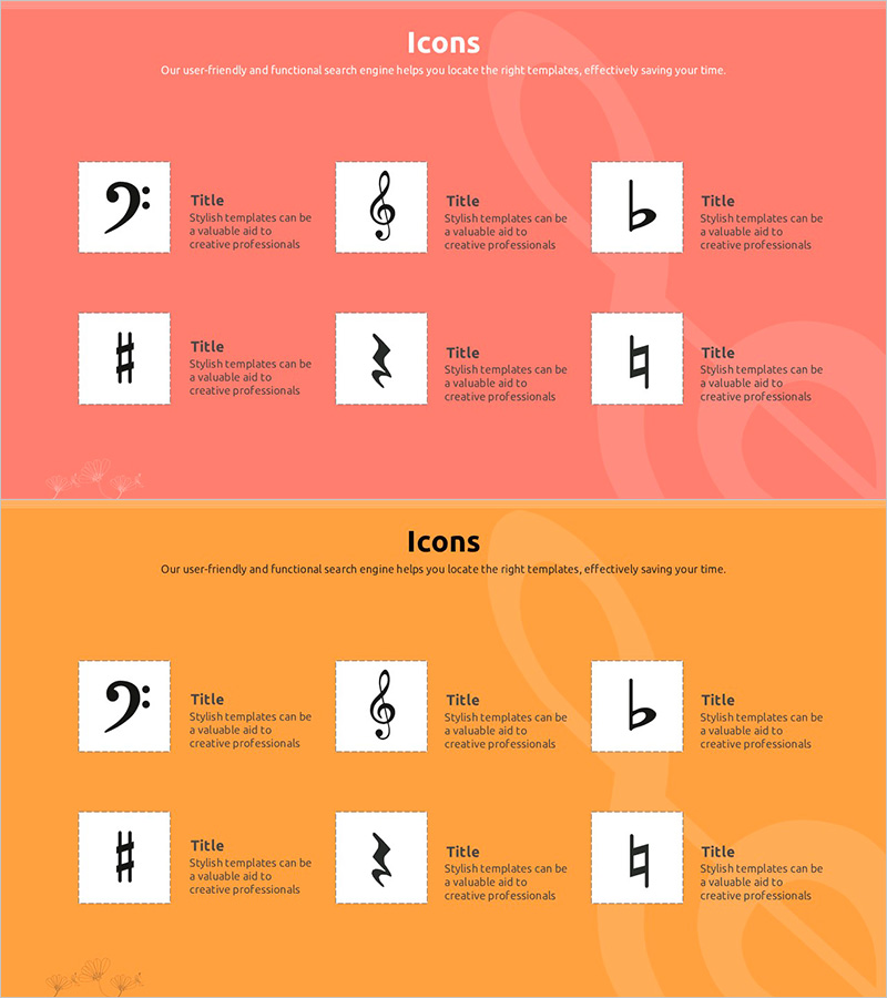 음표 아이콘 설명 – 음악적 요소 강조