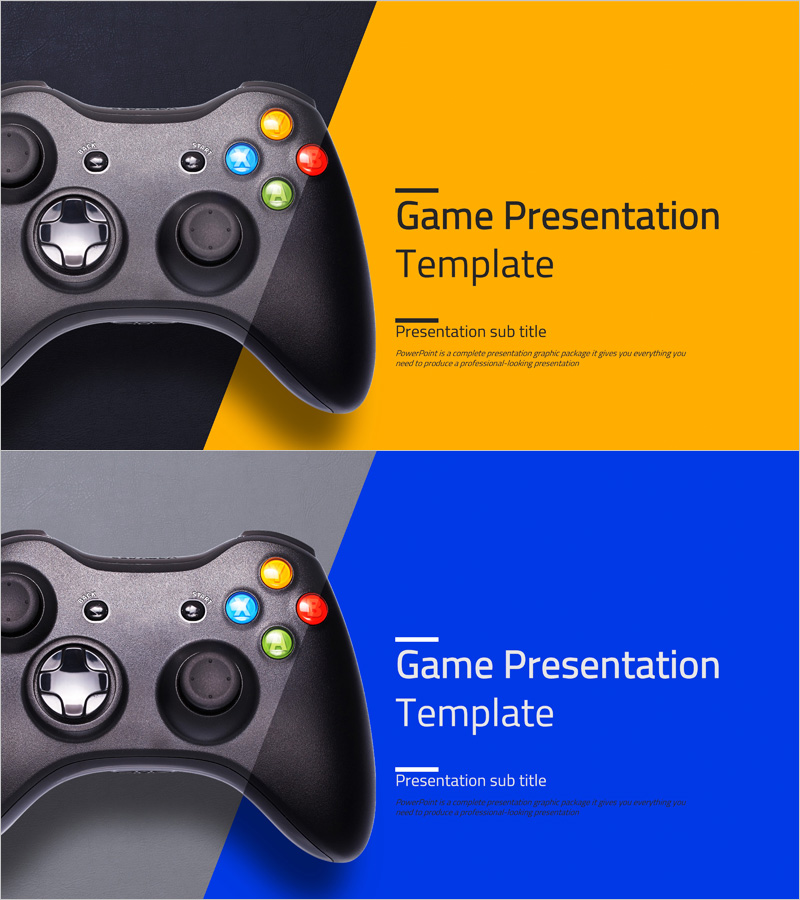 게임 컨트롤러 템플릿 표지 - 핵심 요소를 시각화한 슬라이드