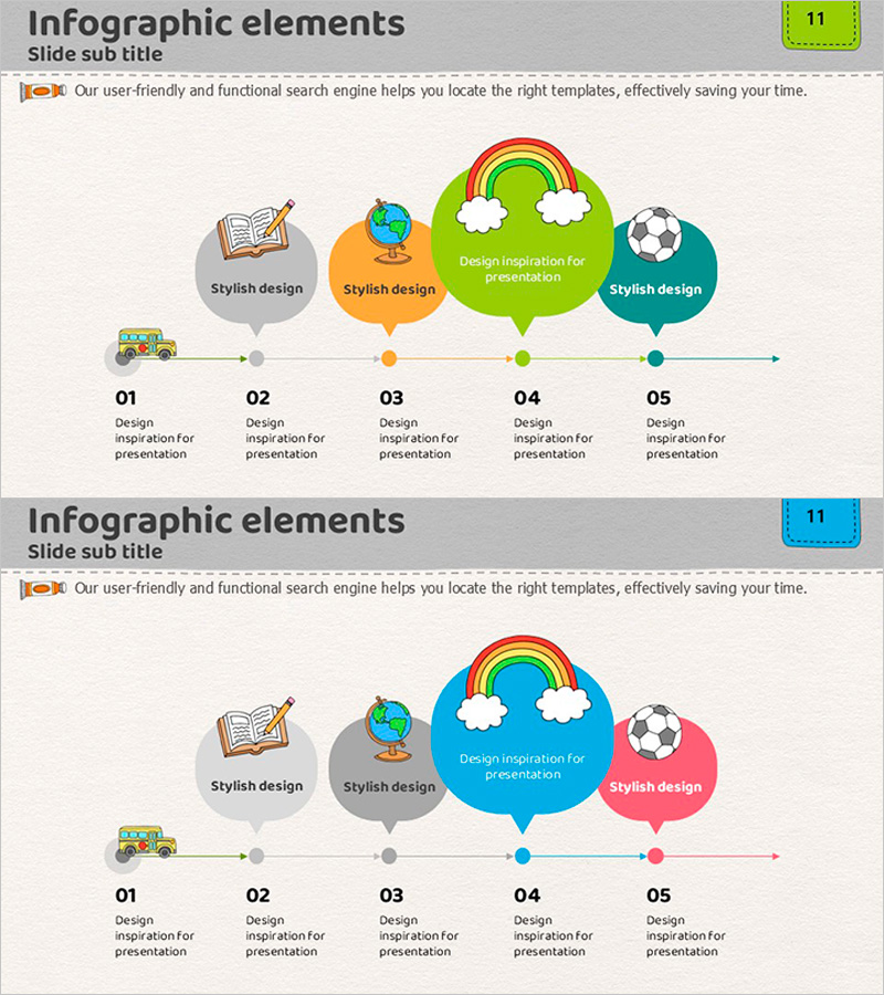 유아 콘텐츠 소개 인포그래픽 – 명확한 전달을 위한 슬라이드
