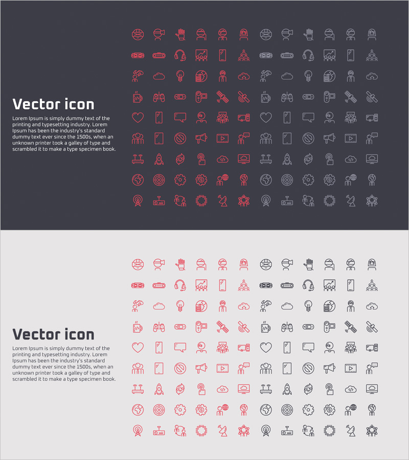다양한 벡터 아이콘 슬라이드 – 창의적인 표현을 담다