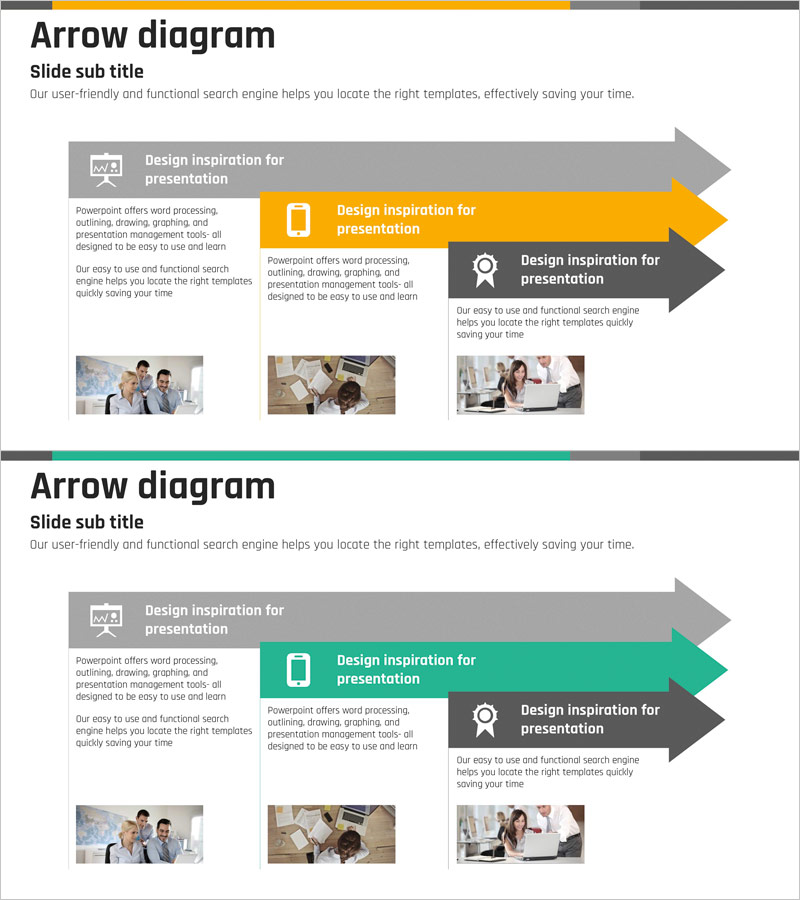 업무 프로세스 및 지원방안 노랑 청록 슬라이드