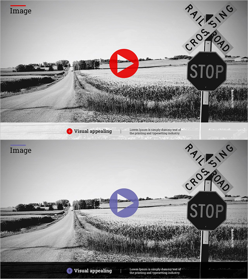 레드 퍼플 동영상 재생 버튼 – 시선을 사로잡는 인트로 & 아웃트로