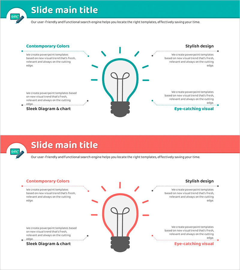 영감을 얻은 전구 다이어그램 – 혁신적인 아이디어를 전달하는 도구