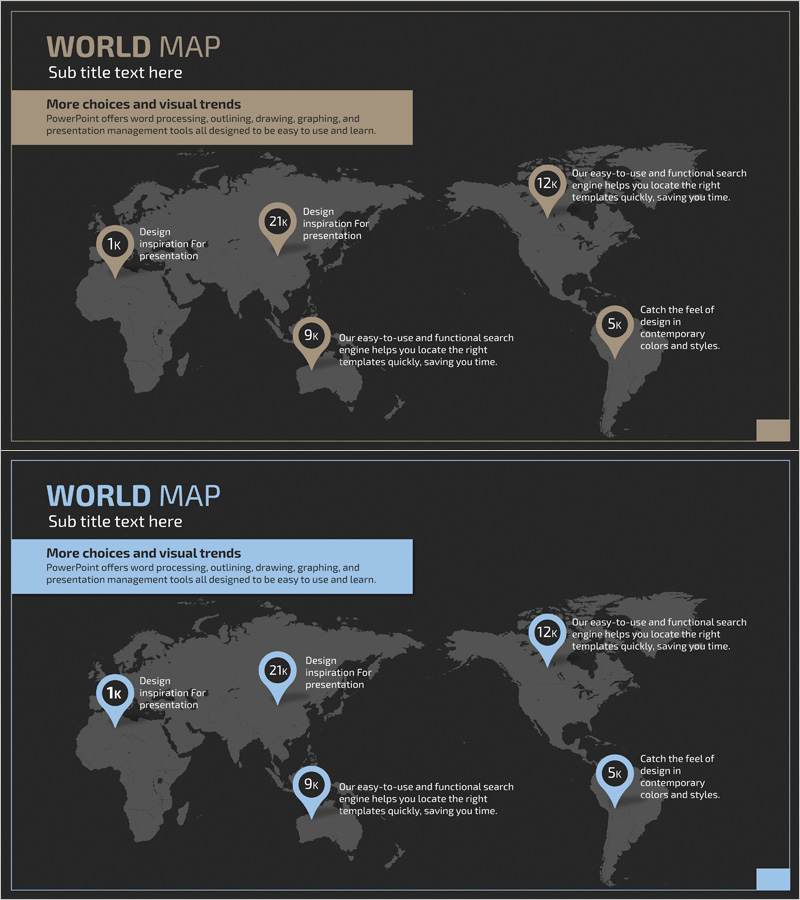 글로벌 타겟 시장 맵 – 다채로운 시각 요소로 목표 시장 분석