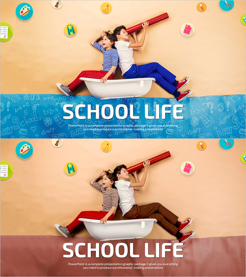 스쿨라이프 템플릿 표지 – 즐거운 학교 생활을 담다