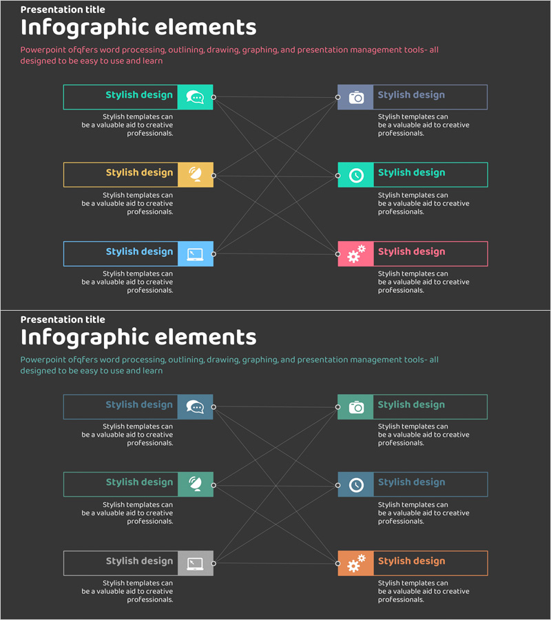 사업영역 및 분야 – 클러스터와 연결의 다이어그램 슬라이드