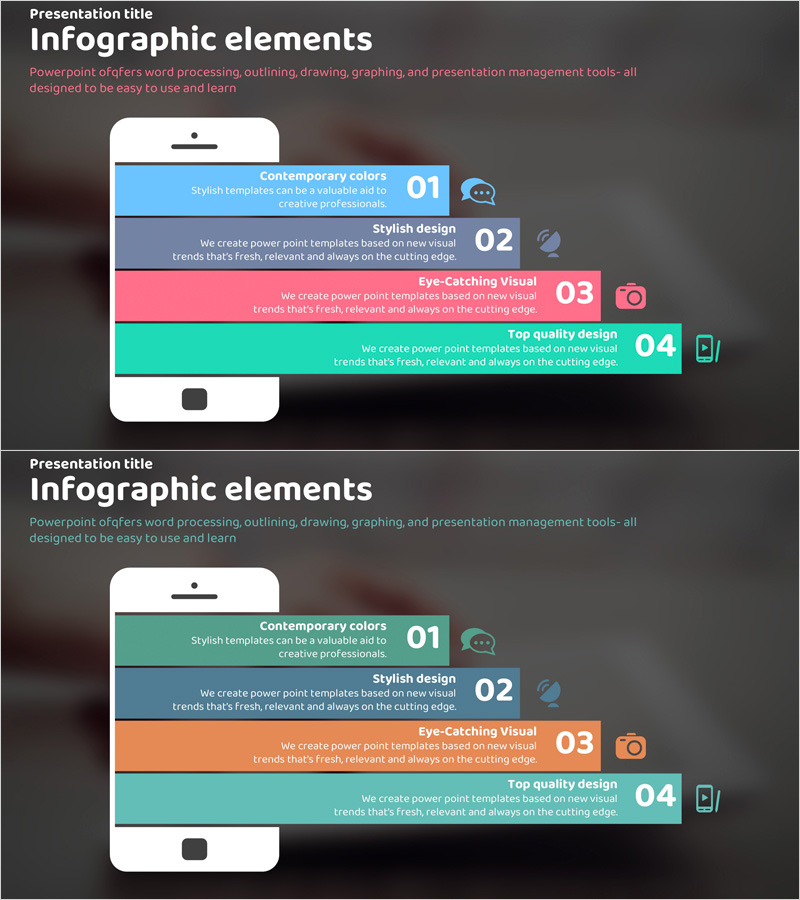 어플리케이션 개발 계획을 시각화한 인포그래픽 슬라이드