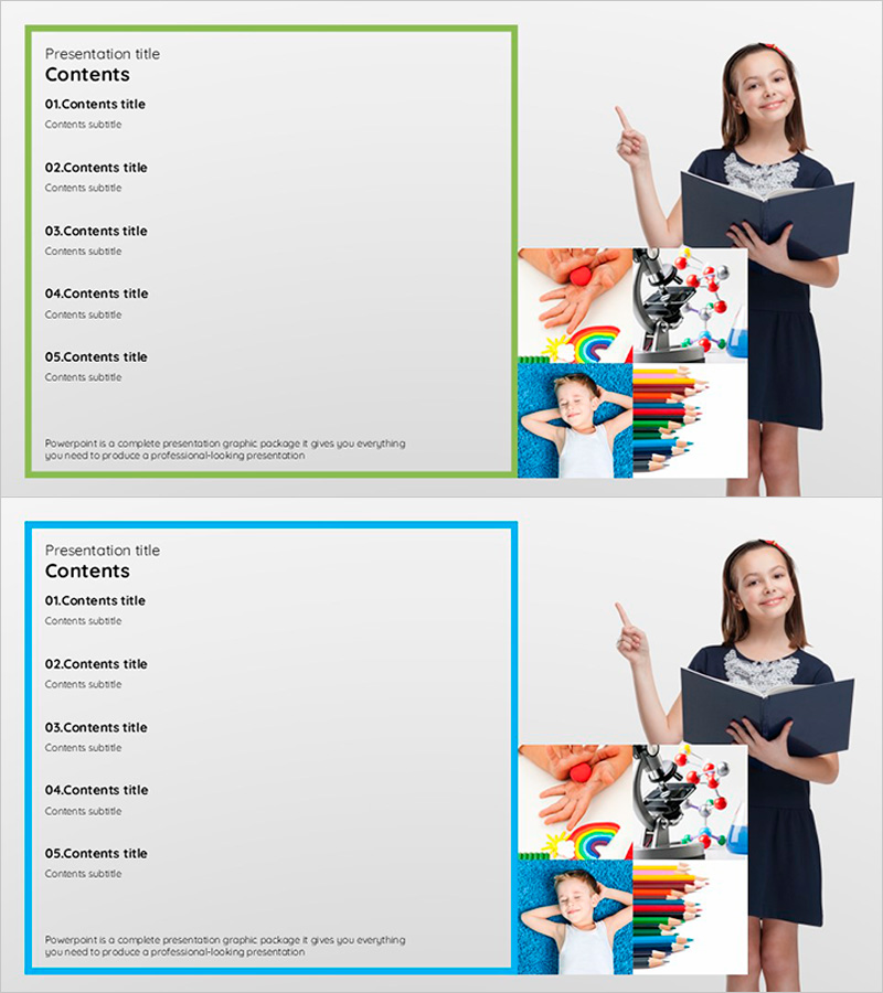 스퀘어 아이들 교육템플릿 목차 슬라이드
