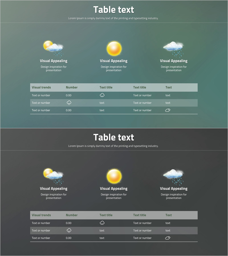 정보 전달을 위한 테이블 디자인 – 비주얼 효과 강조