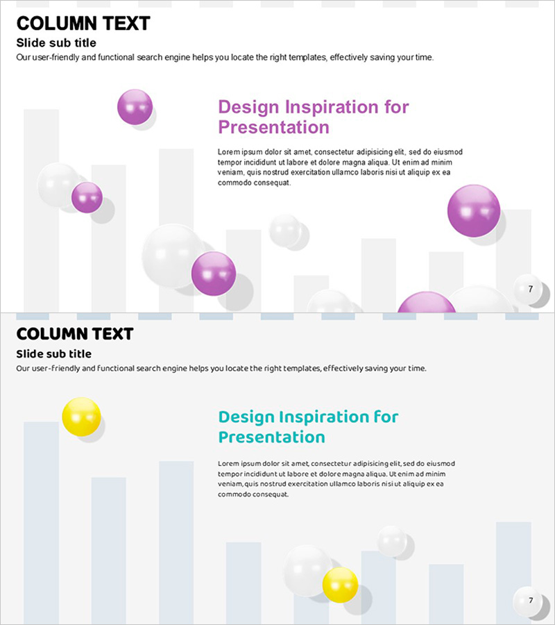 풍선 파티 메시지를 담은 프레젠테이션 템플릿