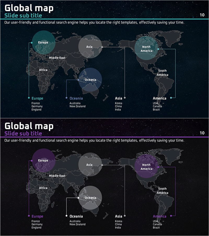 우주테마 세계 지도 – 글로벌 네트워크를 시각화하다