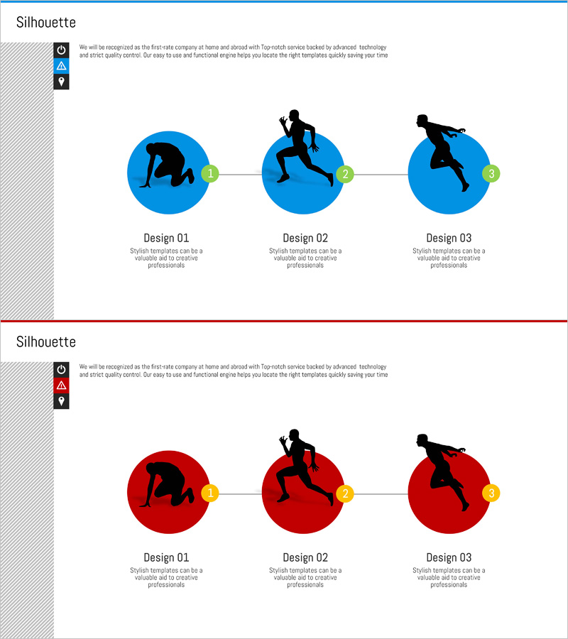 실루엣 다이어그램 슬라이드 – 창의적 전문인을 위한 스타일리시한 디자인