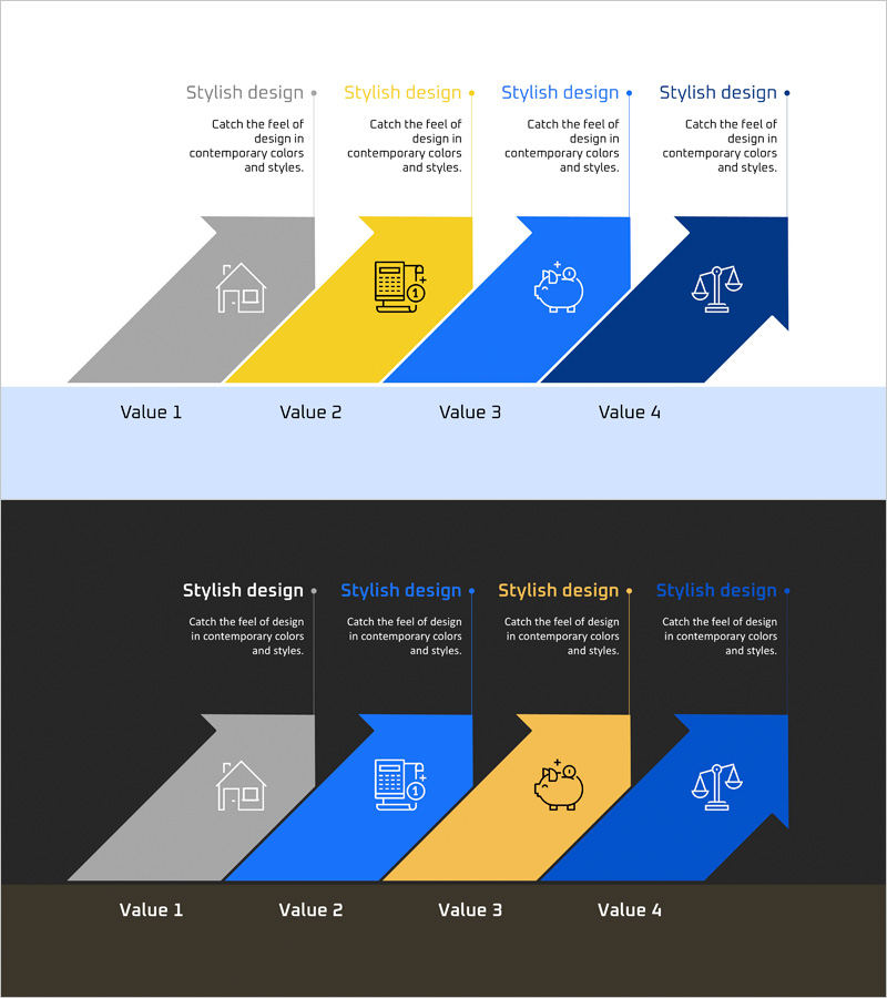 Business Goal Arrow Diagram Presentation Template