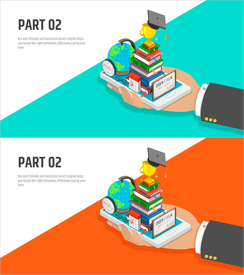 이러닝 일러스트 템플릿 간지01 – 학습과 성취