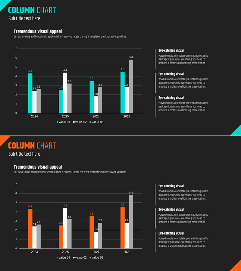 블루 오렌지 묶음형 세로그래프 – 시장 및 경쟁사 분석