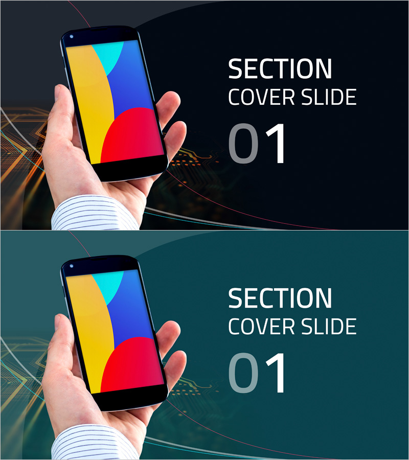 모바일 템플릿 간지 슬라이드 01 - 직관적인 디자인