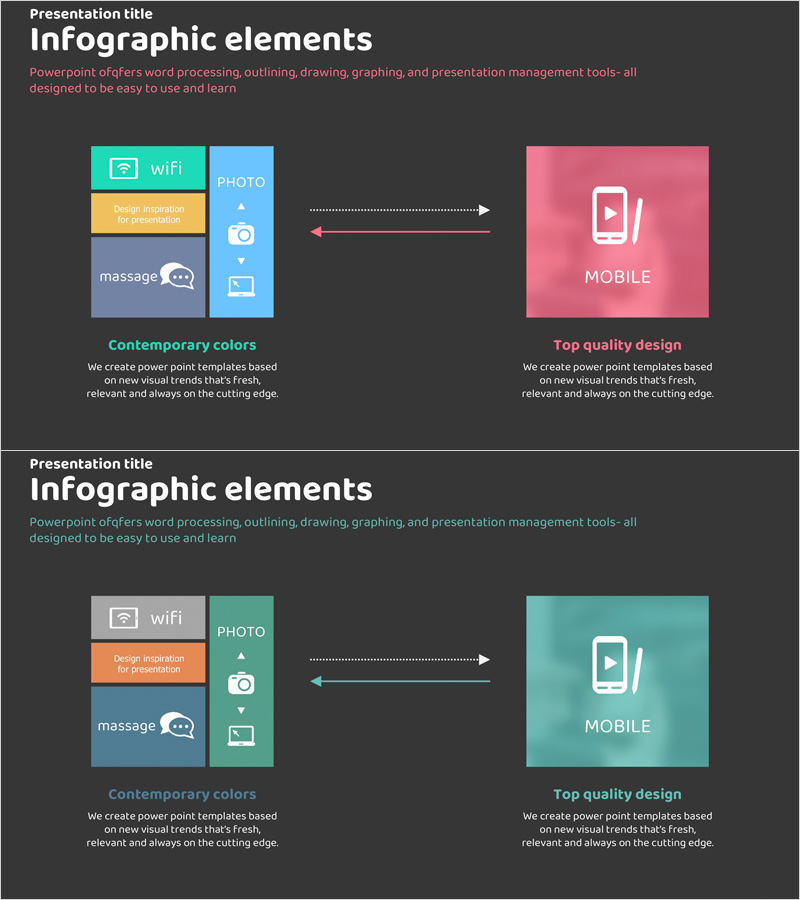 서비스 실행 및 운영방안 다이어그램 슬라이드 - 핑크와 청록 조화