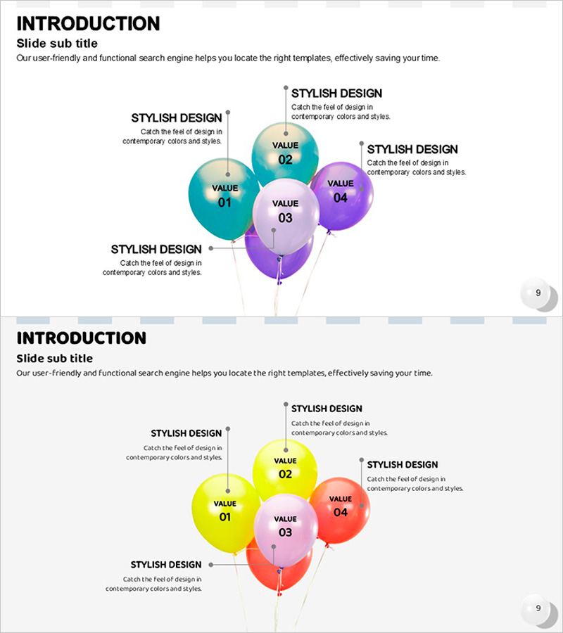 풍선 묶음 텍스트로 비즈니스 아이디어를 시각화