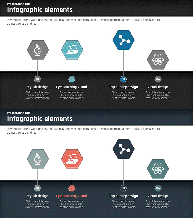 과학 사업 분야 슬라이드 – 스타일리시한 데이터 시각화