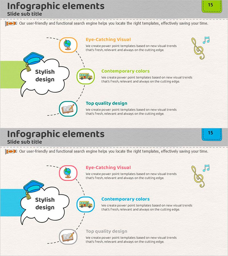 학습 말풍선 인포그래픽 템플릿 - 효과적이고 눈에 띄는 디자인