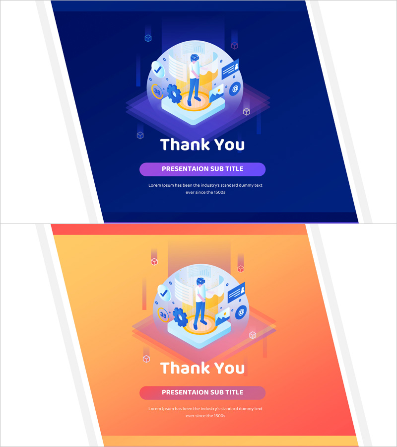 가상 현실 테마의 엔딩 슬라이드 템플릿 – 감동적인 마무리