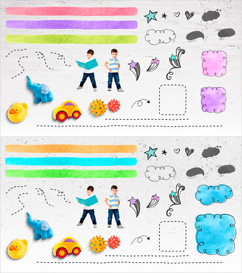 어린이용 재미있는 일러스트 슬라이드 템플릿 - 창의성과 상상력을 담다