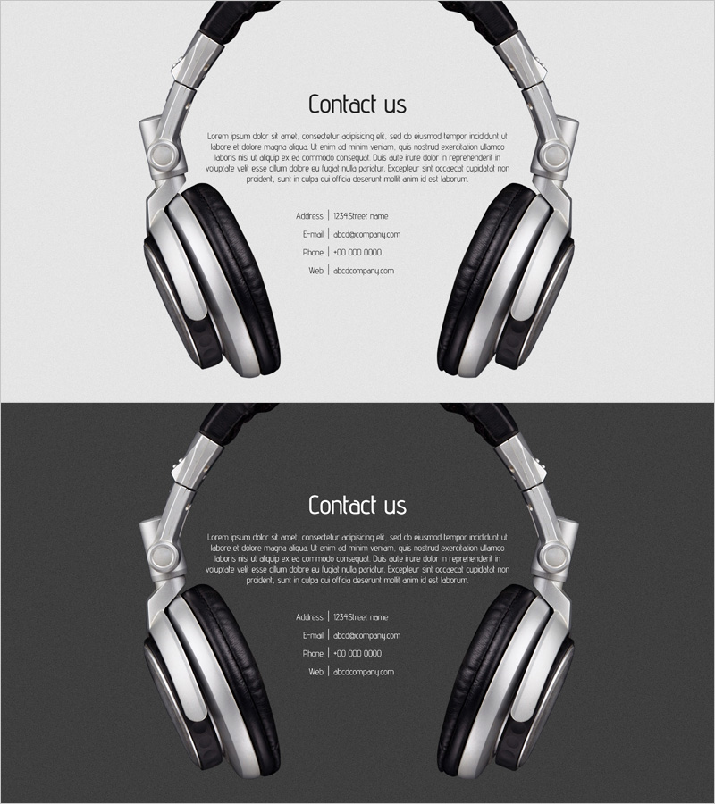 제품 개발사의 연락처 정보를 담은 슬라이드