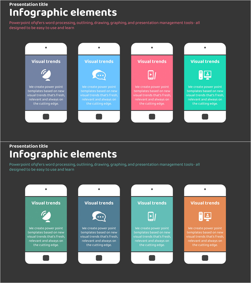 어플리케이션 서비스 소개 슬라이드 – 혁신적인 비주얼을 담은 템플릿