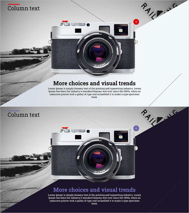 카메라 템플릿 인트로 – 간결하고 매력적인 디자인