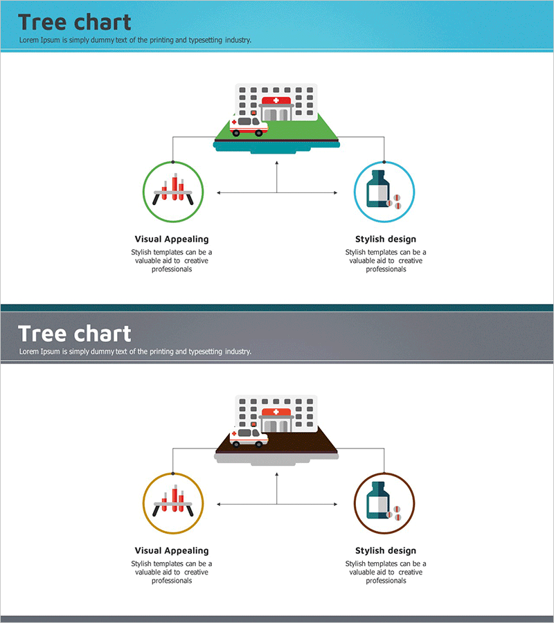의료 치료 설명에 대한 다이어그램 – 의료 분야의 전문성을 강조