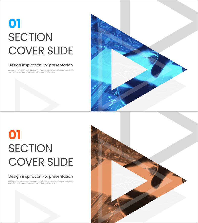 트라이앵글 네트워크 템플릿 간지 – 섹션 커버 슬라이드