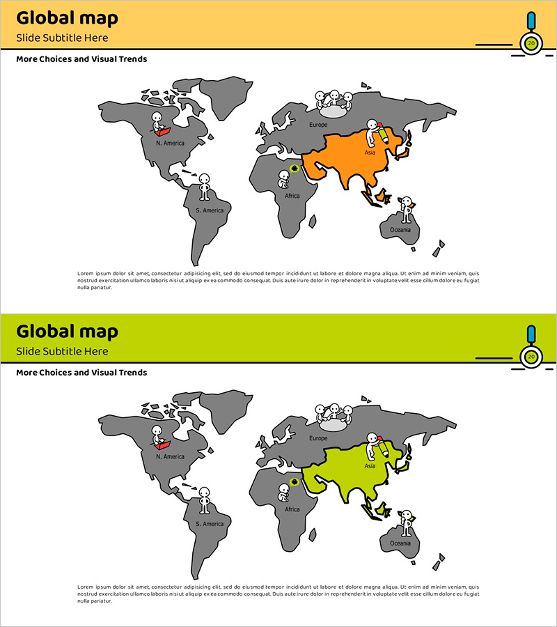 글로벌 맵과 사람 일러스트 – 글로벌 네트워크 이해