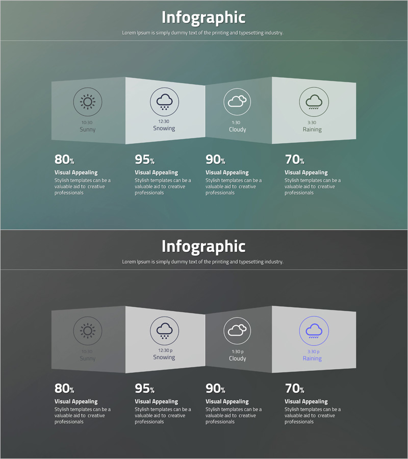 날씨 예보 인포그래픽 – 시각적 매력을 강조한 프레젠테이션 템플릿
