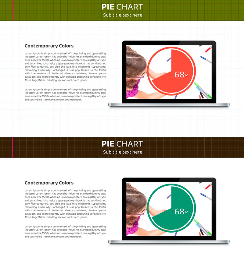 레드 그린 목업 차트 - 투자 수익률 시각화