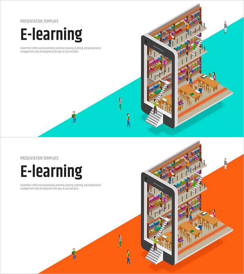 이러닝 일러스트 템플릿 표지 – 교육의 새 지평