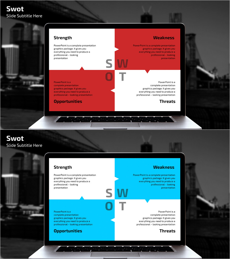 SWOT 분석 노트북 목업 – 전략적 의사결정을 위한 도구