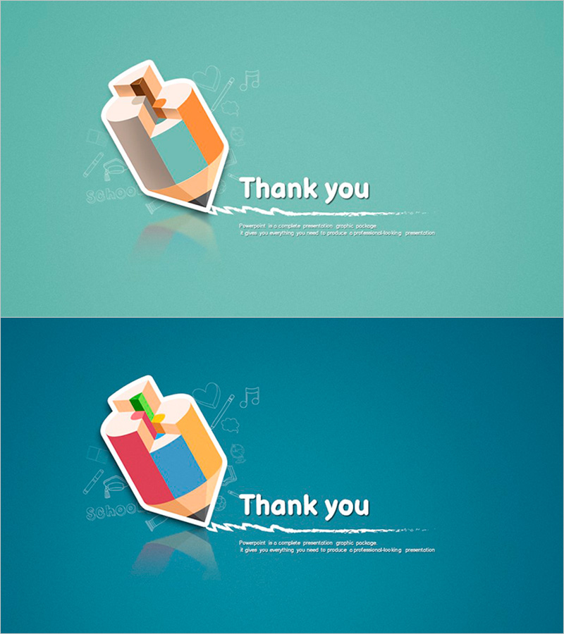 3D 색연필 단면 일러스트 엔딩 페이지