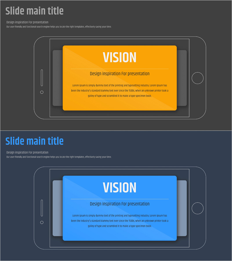 사업 비전 핸드폰 다이어그램 – 비전의 명확한 전달