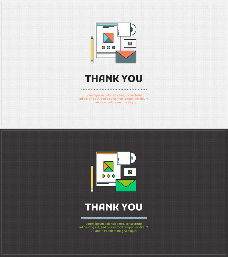 필기구 일러스트 템플릿 엔딩 – 창의적 마무리