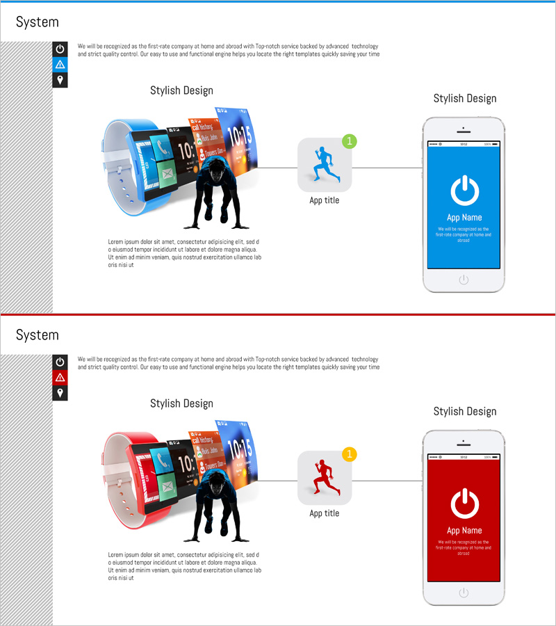 스타일리시한 앱 소개 슬라이드 – 시스템 개요와 기능