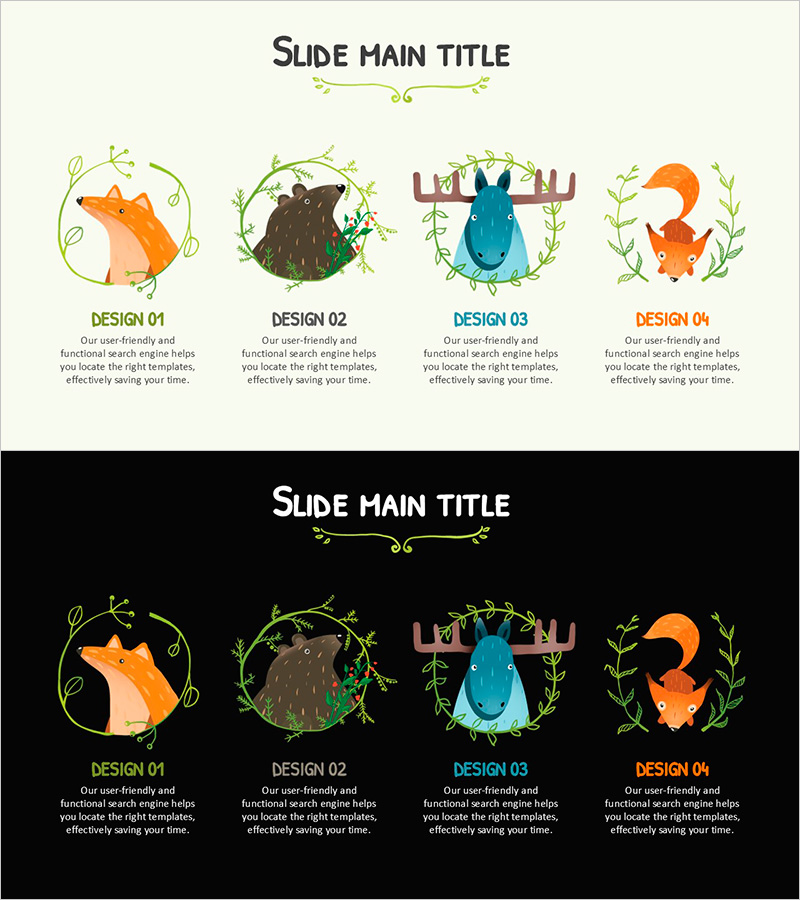 동물 소개 슬라이드 – 제품/서비스 소개 제공