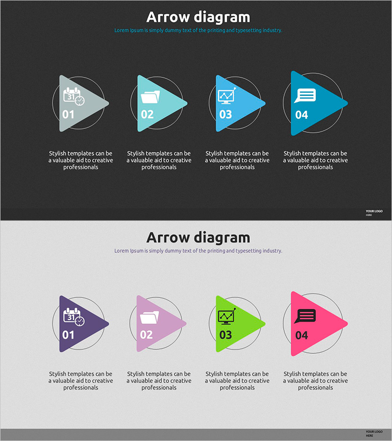 삼각형 흐름 다이어그램 – 사업 추진 전략 시각화