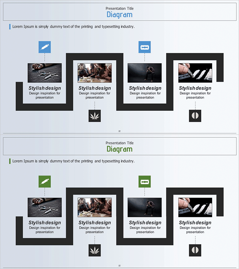 마약 중독 문제점 프로세스 슬라이드 – 인포그래픽으로 문제를 조명하다