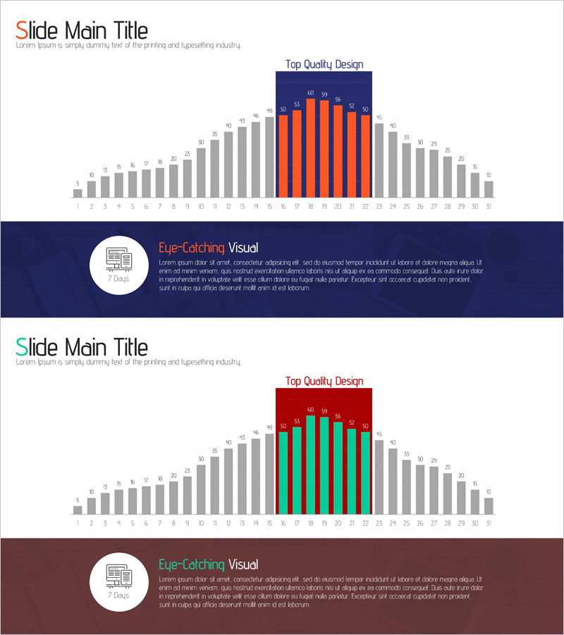 월 분석 막대그래프 차트 – 시장 및 경쟁사 분석에 적합
