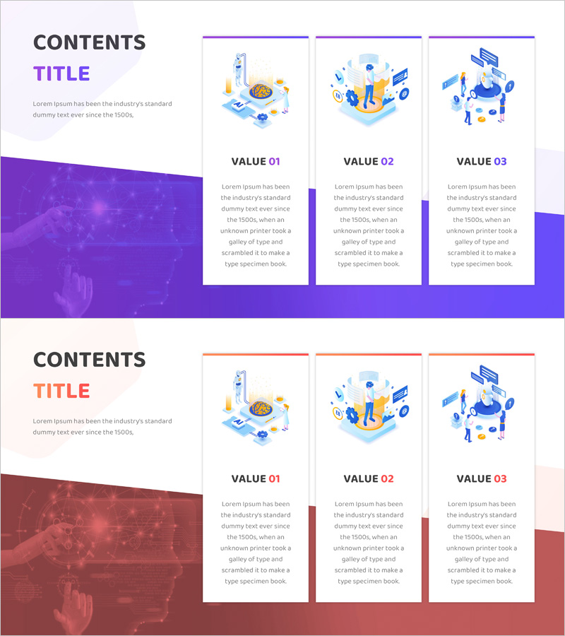 VR 시스템 목표를 제시하는 클러스터 다이어그램 템플릿