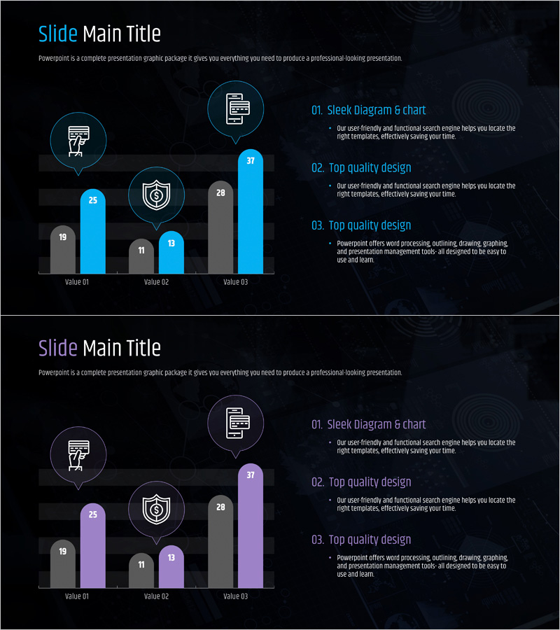 금융 분석 원형 막대그래프 – 시장 및 경쟁사 분석에 최적화된 템플릿